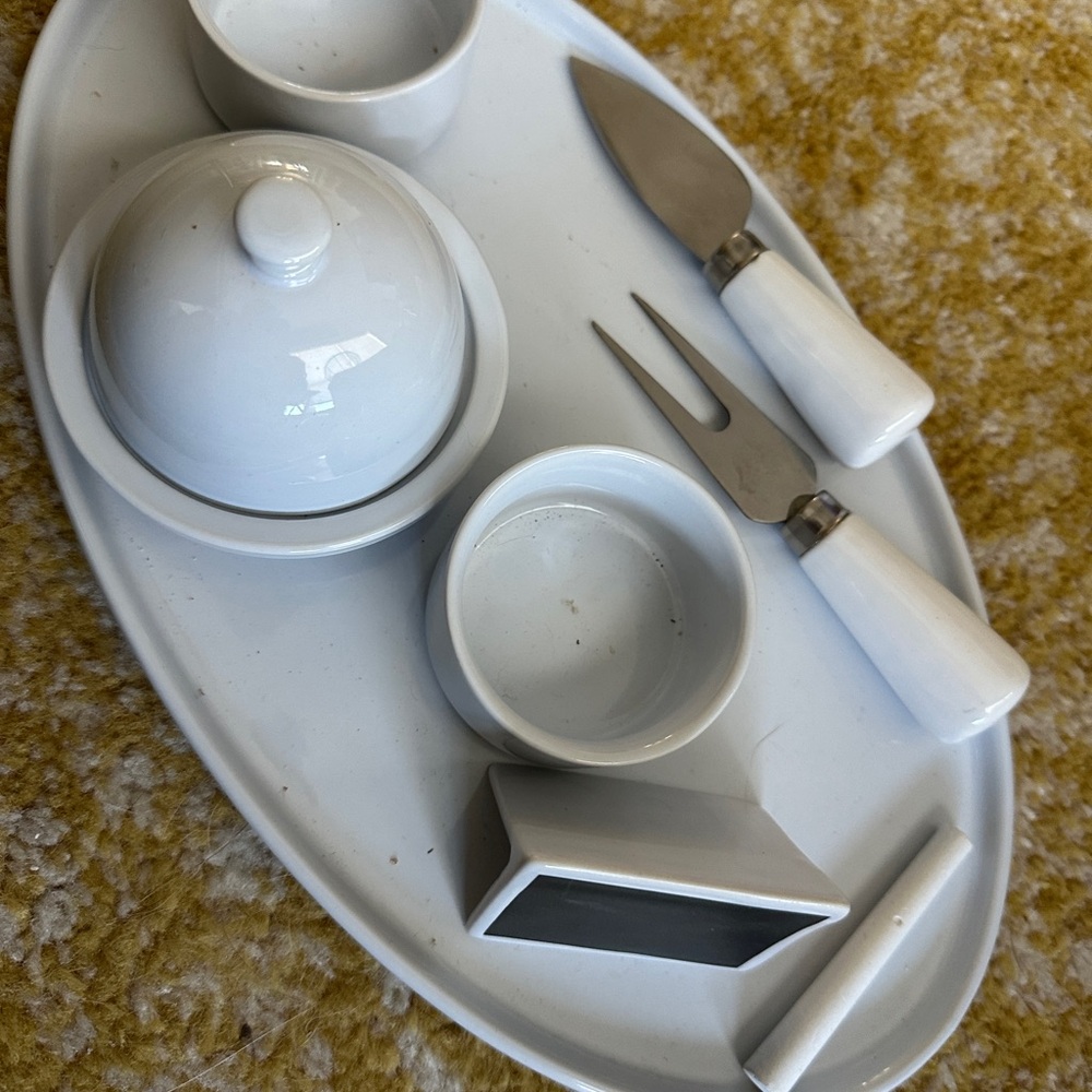 White Cheese Serving Set